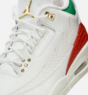 Air Jordan 3 Retro El Vuelo Mens Lifestyle Shoe - Summit White/Pine Green/Dragon Red/Metallic Gold