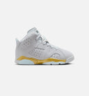 Air Jordan 6 Retro Pearl Preschool Lifestyle Shoe - Pure Platinum/Glacier Blue/Metallic Gold