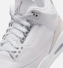 Air Jordan 3 Retro White And Silver Mens Lifestyle Shoe - White/Metallic Silver Free Shipping