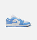 Air Jordan 1 Low SE Legend Blue Patent Grade School Lifestyle Shoe - White/Legend Blue