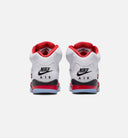 Air Jordan 5 Retro Fire Red Grade School Lifestyle Shoe - White/Fire Red/Black