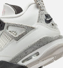 Air Jordan 4 Retro White Cement Grade School Lifestyle Shoe - Summit White/Fire Red/Cement Grey/Black