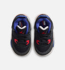 Air Jordan 4 Retro Rare Air Infant Toddler Lifestyle Shoe - Black/Fire Red/Deep Royal Blue