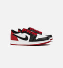 Air Jordan 1 Retro Low OG Black Toe Grade School Lifestyle Shoe - White/Red