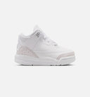 Air Jordan 3 Retro White And Silver Infant Toddler Lifestyle Shoe - White/Metallic Silver
