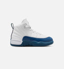 Air Jordan 12 Retro French Blue Preschool Lifestyle Shoe - White/French Blue/Metallic Silver/Varsity Red