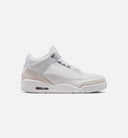 Air Jordan 3 Retro White And Silver Mens Lifestyle Shoe - White/Metallic Silver Free Shipping